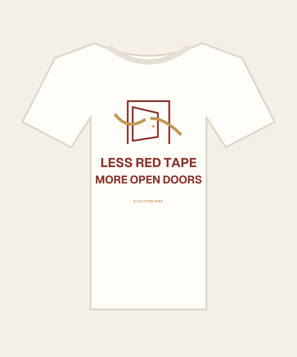 Less red tape. More open doors. — original artwork, design preview