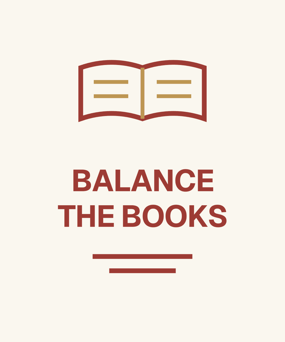 Balance the books. — original artwork, design preview