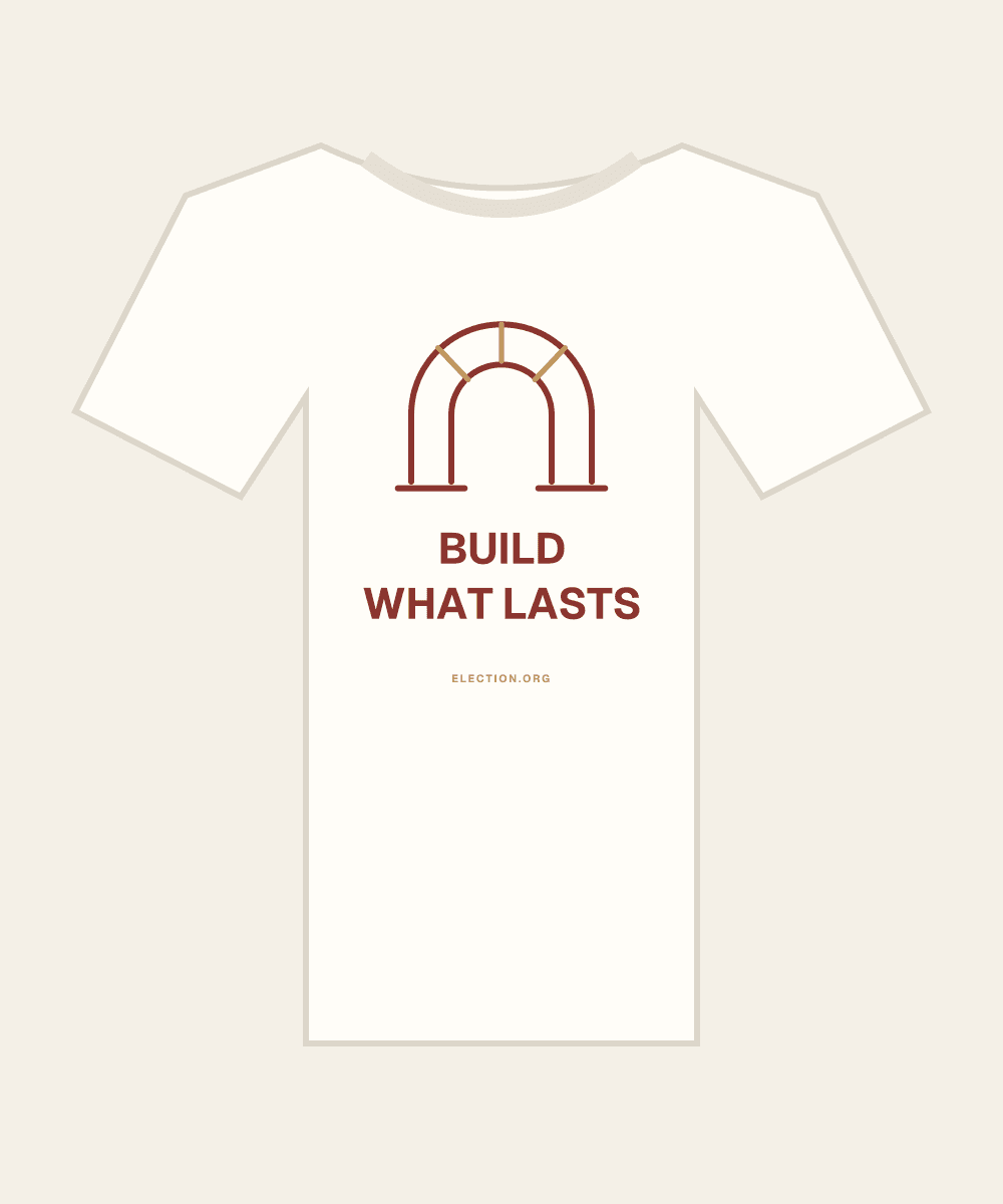 Build what lasts. — original political commentary artwork