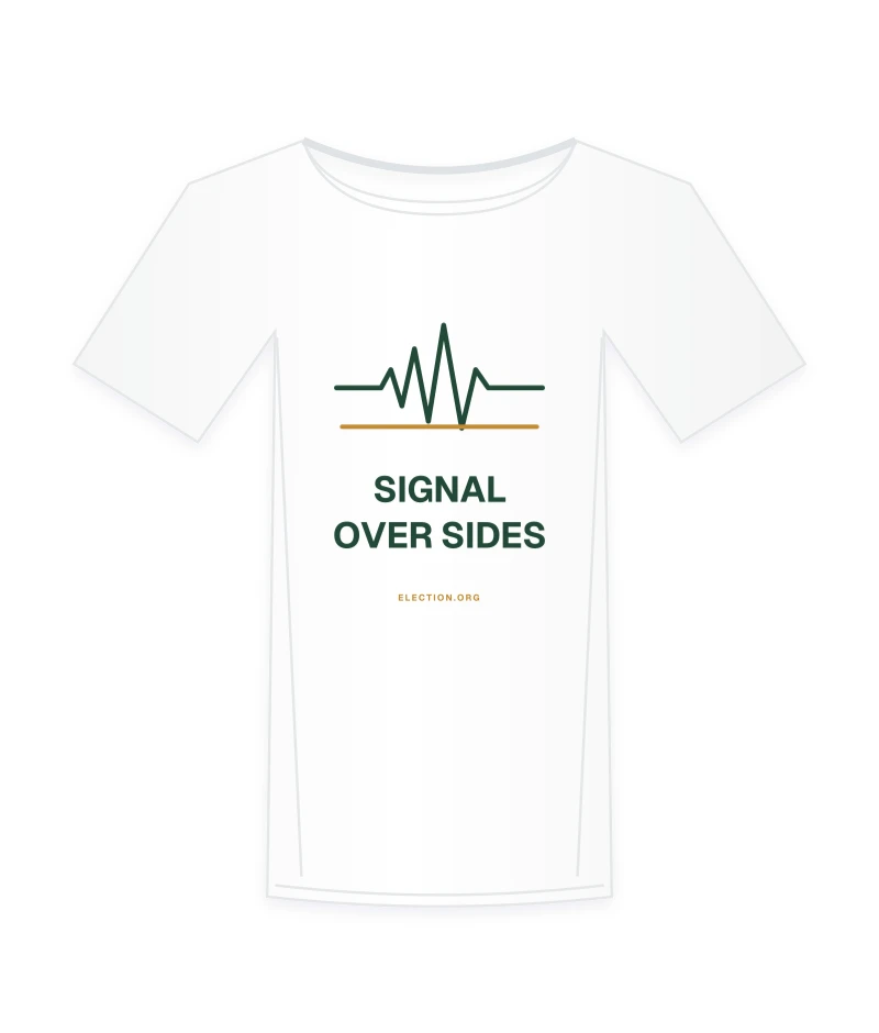 Signal over sides. illustrated shirt concept