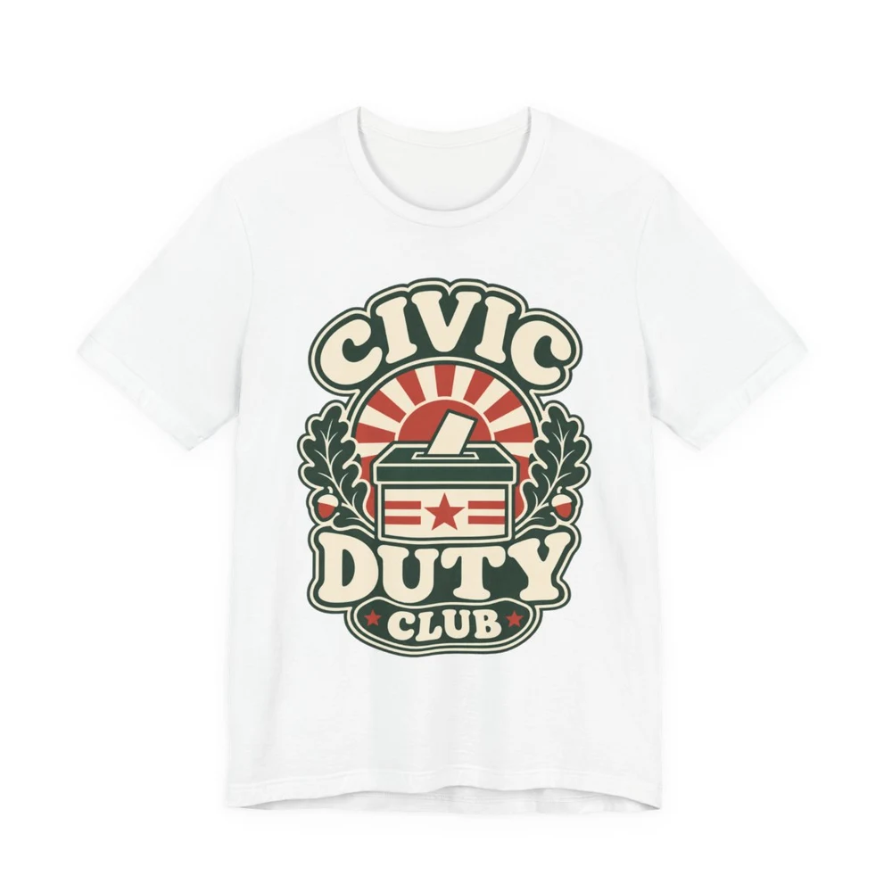 Civic Duty Club T-shirt — print provider mockup